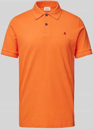 Replay Regular Fit Poloshirt mit Logo-Stitching in Orange, Größe M