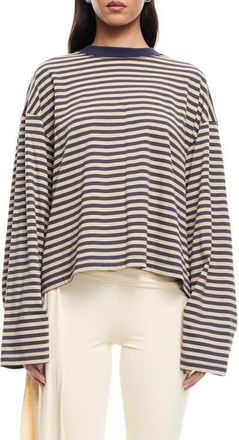 Lioness Bloom Stripe Top in Beige Stripe at Nordstrom, Size Medium