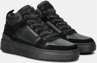 Bj&ouml;rn Borg Zwarte Tennis Mid-Top Sneaker - Heren - Sneakers - Zwart - 41 EU - Leer - Schoenen