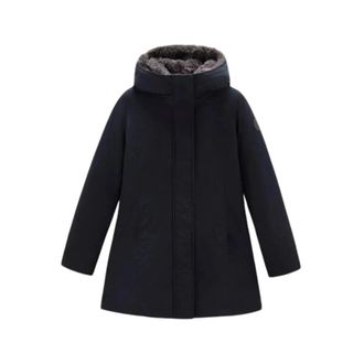 Woolrich Jassen, Dames, Blauw, XL, Faux Fur Parka