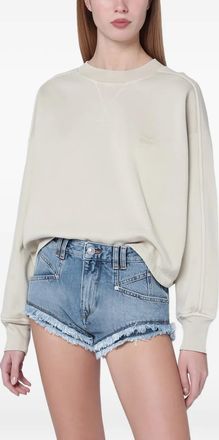 Isabel Marant embroidered sweatshirt - women - Cotton/Polyester - 34 - Neutrals