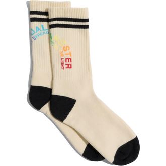 Spiritual Gangster Rainbow Crew Socks in Vintage White at Nordstrom