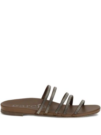 Pedro Garcia Beatrix embellished-straps sandals - Brown