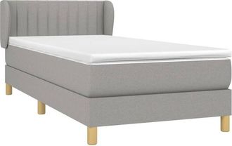 vidaXL Cama Box Spring Con Colch&oacute;n Tela Gris Claro 90x190 Cm Vidaxl