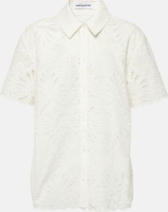 Self Portrait Embroidered cotton shirt