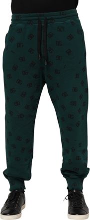Dolce & Gabbana Green Logo Print Jogger Men SweatMens Mens Pants (Pre-Owned)