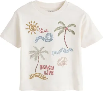 Next Kids Le Soleil Embroidered T-Shirt in Neutral at Nordstrom, Size 18-24M