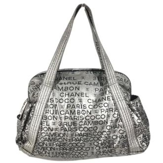 Chanel Pre-owned Handbags, female, Gray, Size: ONE SIZE Pre-owned Vintage Nylon Boston Bag