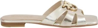 Pinko Gouden Pantoffel Schoenen - Dames - Sandalen - Geel - 38 EU - Leer - Schoenen