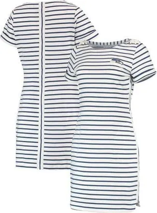 Tommy Bahama Womens Tommy Bahama White/College Navy Seattle Seahawks Tri-Blend Jovanna Striped Dress at Nordstrom, Size Large
