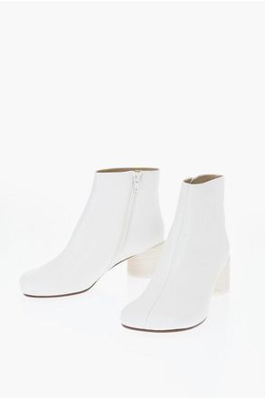 Maison Margiela MM6 Leather Ankle Boots With 5cm Internal Zip size 35