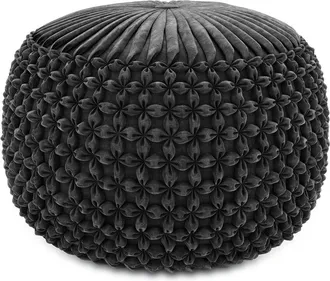 Simpli Home Renee Boho Round Pouf