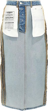 VETEMENTS Inside-Out Rok - Dames - Spijkerrokken - Blauw - S - Katoen - Rokken