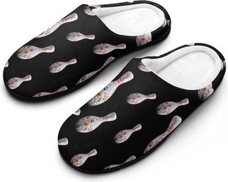 Generic Colorful Bowling Pin Bunny Easter Cotton Slippers for Women Indoor Outdoor Slipper Slip-On Memory Foam Home Shoes