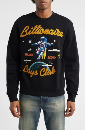Billionaire Boys Club BB Jet Set Embroidered Graphic Sweatshirt in Black at Nordstrom Rack, Size Xxx-Large