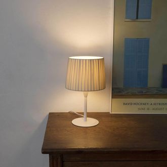 Faro Barcelona Samba L&aacute;mpara Mini Sobremesa Blanca/encintada Beige 64316-35