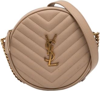 Saint Laurent Pre-owned Crossbody Bag - Dames - Vintage Schoudertas - Beige - ONE Size - Leer - Vintage