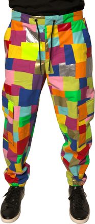 Dolce & Gabbana Multicolor Cotton Patchwork Men Cargo Mens Pants