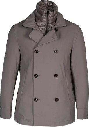Montecore Double-Breasted Coats, male, Beige, Size: 2XL Mens Waterproof Double-Breasted Feather Coat