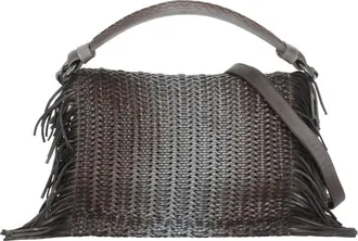 Reptiles House Gradient Brown Shoulder Bag with Braided Details