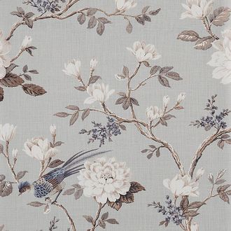 Ballard Designs Etta Floral Drapery Panel - Mineral, 50W x 108L - Ballard Designs