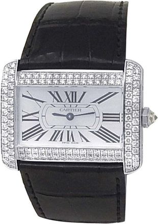 Cartier Pre-owned Cartier Tank Divan Quartz Diamond Silver Dial Mens Watch WA301356
