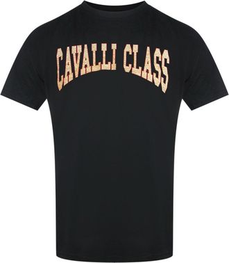 Cavalli Varsity Logo Zwart T-shirt