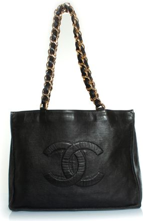 Chanel Pre-owned Womens Grand shopper in black lambskin leather - One Size