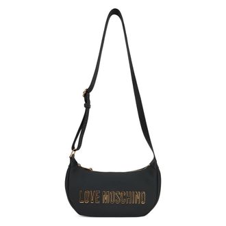 Love Moschino Logo Strap Shoulder Bag - Dames - Schoudertassen - Zwart - ONE Size - Polyester - Tassen
