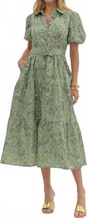 Entro Womens Lorelai Belted Tiered Midi Dress In Sage