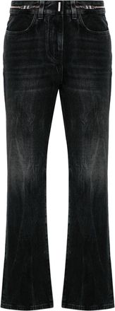 Givenchy logo-plaque bootcut jeans - women - Cotton/Cotton/Polyester - 27 - Black