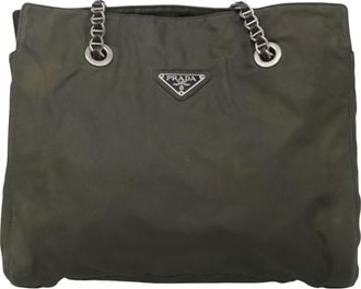 Prada Re-Nylon Khaki Nylon Tote Bag (Pre-Owned)