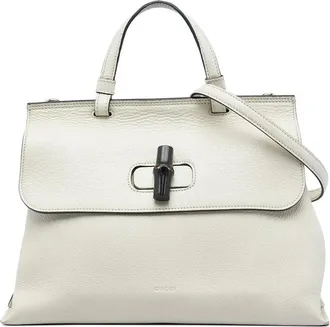Gucci Pre-owned Gucci Medium Calfskin Bamboo Daily Satchel Ladies ZRHB83WM861Z8VMY
