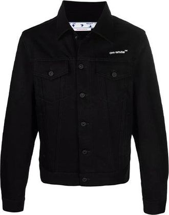 Off-white SS22 Chest Logo Printing Denim Jacket Black OMYE079C99DEN0031001