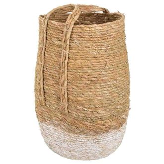 Wanderlust Deco Wanderlust Deco - Capazo De Fibra Natural Marr&oacute;n 27x37x60