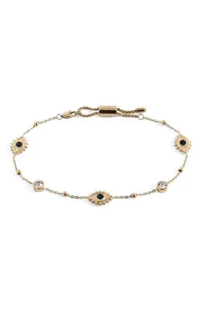 Alex and Ani Evil Eye Crystal Anklet in Gold at Nordstrom