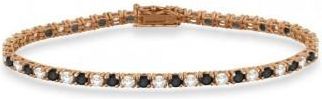 Allurez Alternating Diamond & Black Diamond Eternity Bracelet 14K Rose Gold (5.51ct)