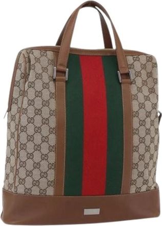Gucci Pre-owned Handbags, female, Beige, Size: ONE SIZE Pre-owned Vintage Canvas Handbag
