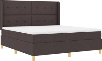 vidaXL Vidaxl - Box Spring Bed with Mattress Dark brown 180 x 200 cm Fabric