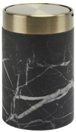 Aquanova Luxuri&ouml;ser, handgefertigter Kosmetikabfallbeh&auml;lter Nero Lux Marmor, Black