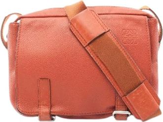 Loewe Pre-owned Military Messenger XS Schoudertas - Dames - Vintage Schoudertas - Bruin - ONE Size - Leer - Vintage
