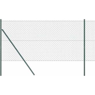 vidaXL Valla De Eslabones De Cadena Con Postes Verde 1.4 X 10 M Acero Vidaxl