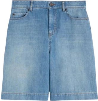 Max Mara Ozono Bermuda - Dames - Denim shorts - Blauw - XL - Katoen - Korte Broeken
