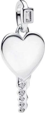 Pandora Graveerbare Hart Sleutel Hanger - Dames - Kettingen - Wit - ONE Size - Accessoires