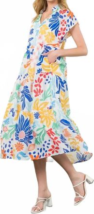 THML Clothing Alexandra Floral Tiered Dress In Multi