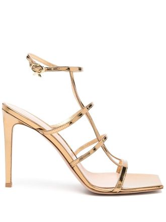 Gianvito Rossi Womens Sandal 95mm - Mustard Leather - Size EU 38