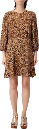 Twinset Gedrukte uitlopende jurk - Dames - Korte kleedjes - Veelkleurig - S - Kleedjes