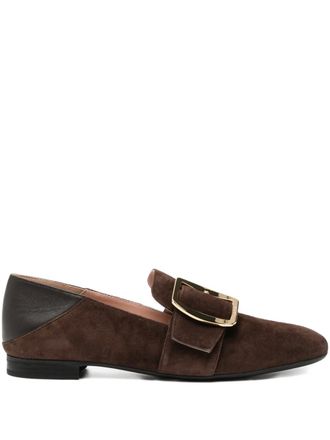 Bally buckle detail loafers - women - Suede/Leather/Rubber - 36.5 - Brown