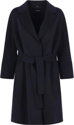 Max Mara Arona Jas - Dames - Jas met riem - Blauw - 2XS - Wol - Jassen