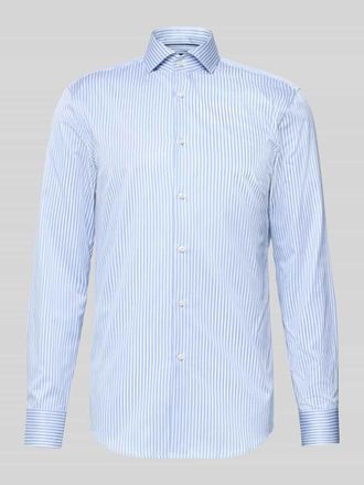 HUGO BOSS Slim Fit Businesshemd aus reiner Baumwolle Modell HANK in Blau, Gr&ouml;&szlig;e 38